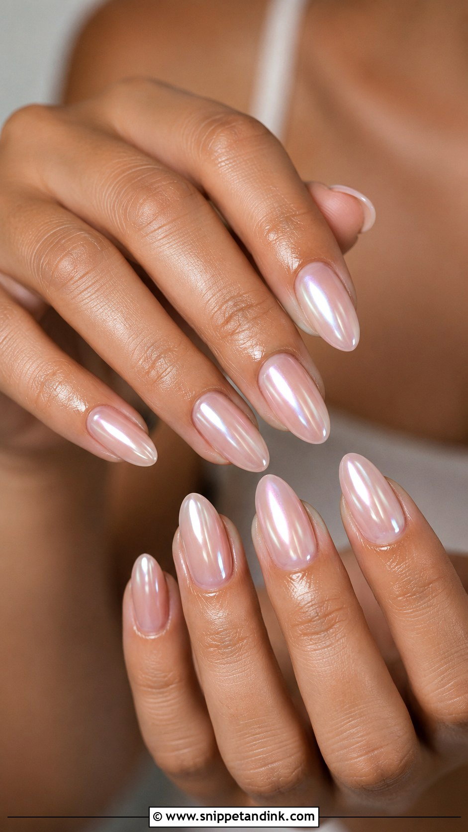 Pearl Chrome Wedding Nails - Snippet and Ink - 20 Wedding Nails for Bride 2025