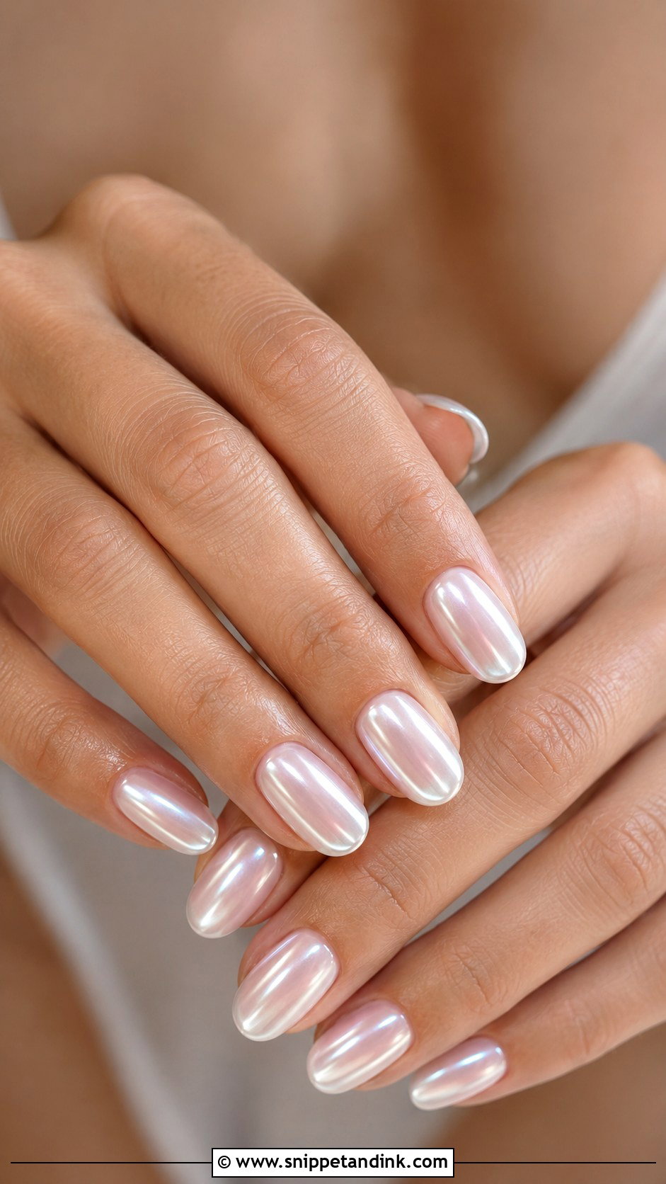 Pearl Chrome Wedding Nails - Snippet and Ink - 20 Wedding Nails Inspo for Bride