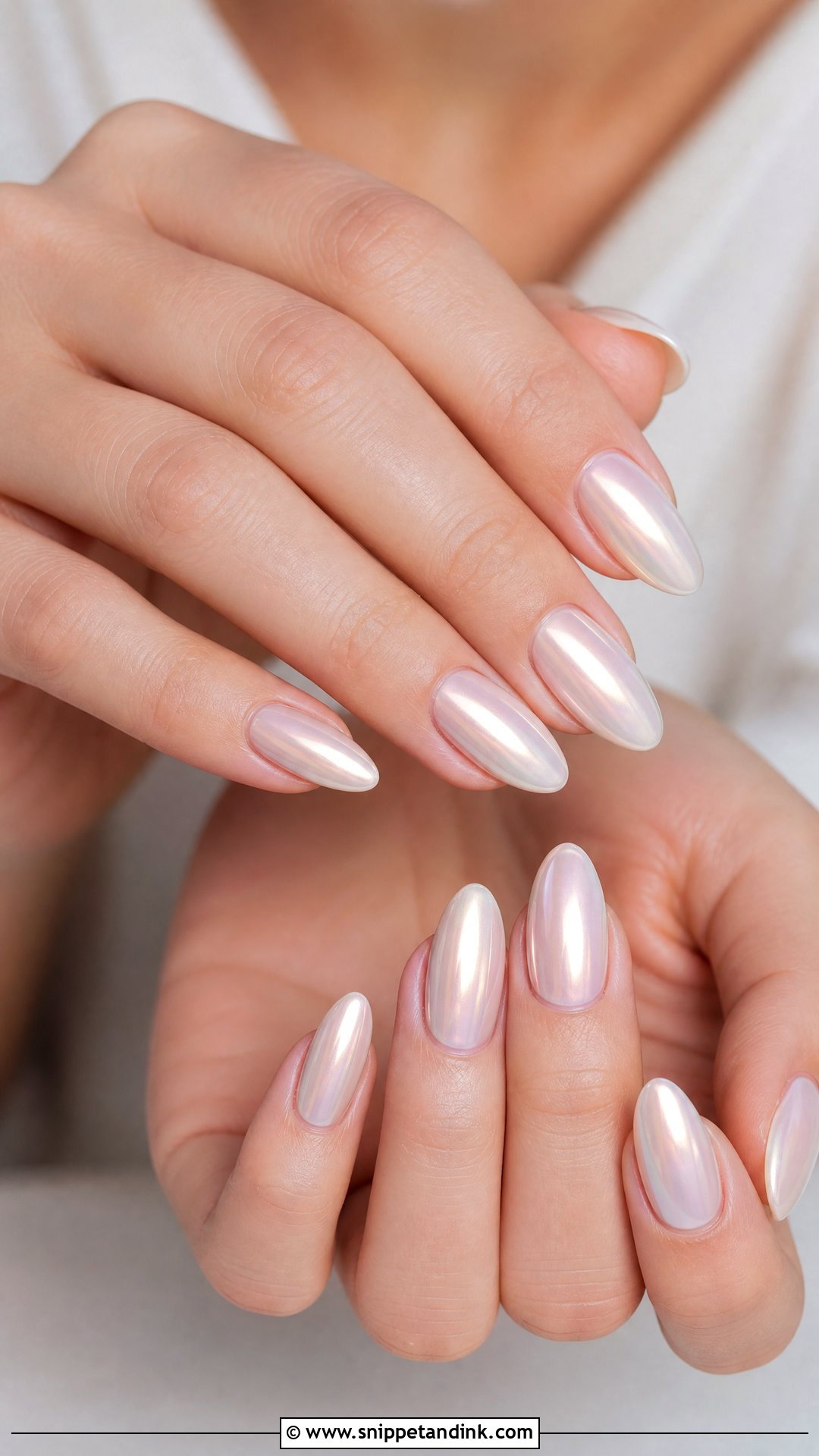 Pearl Chrome Wedding Nails - Snippet and Ink - 25 Chrome Wedding Nails