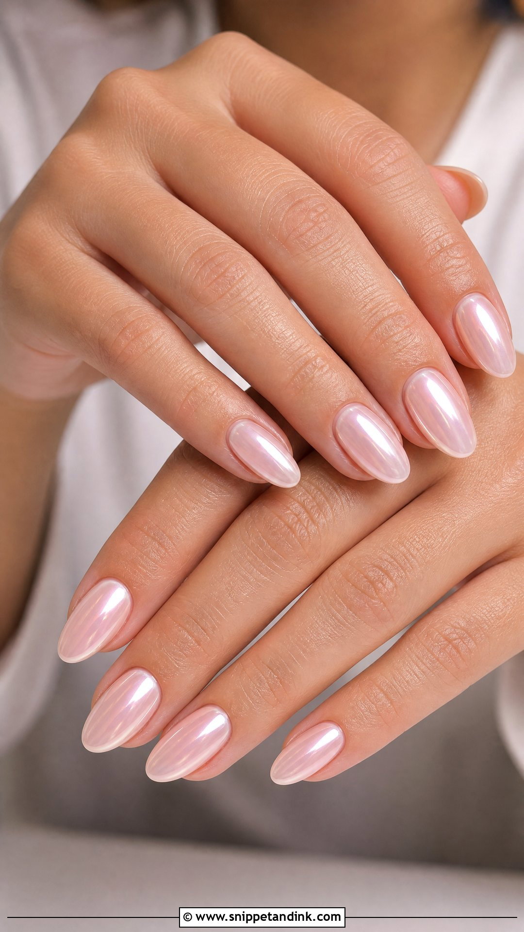 Pearl Chrome Wedding Nails - Snippet and Ink - 25 Cute Wedding Nails