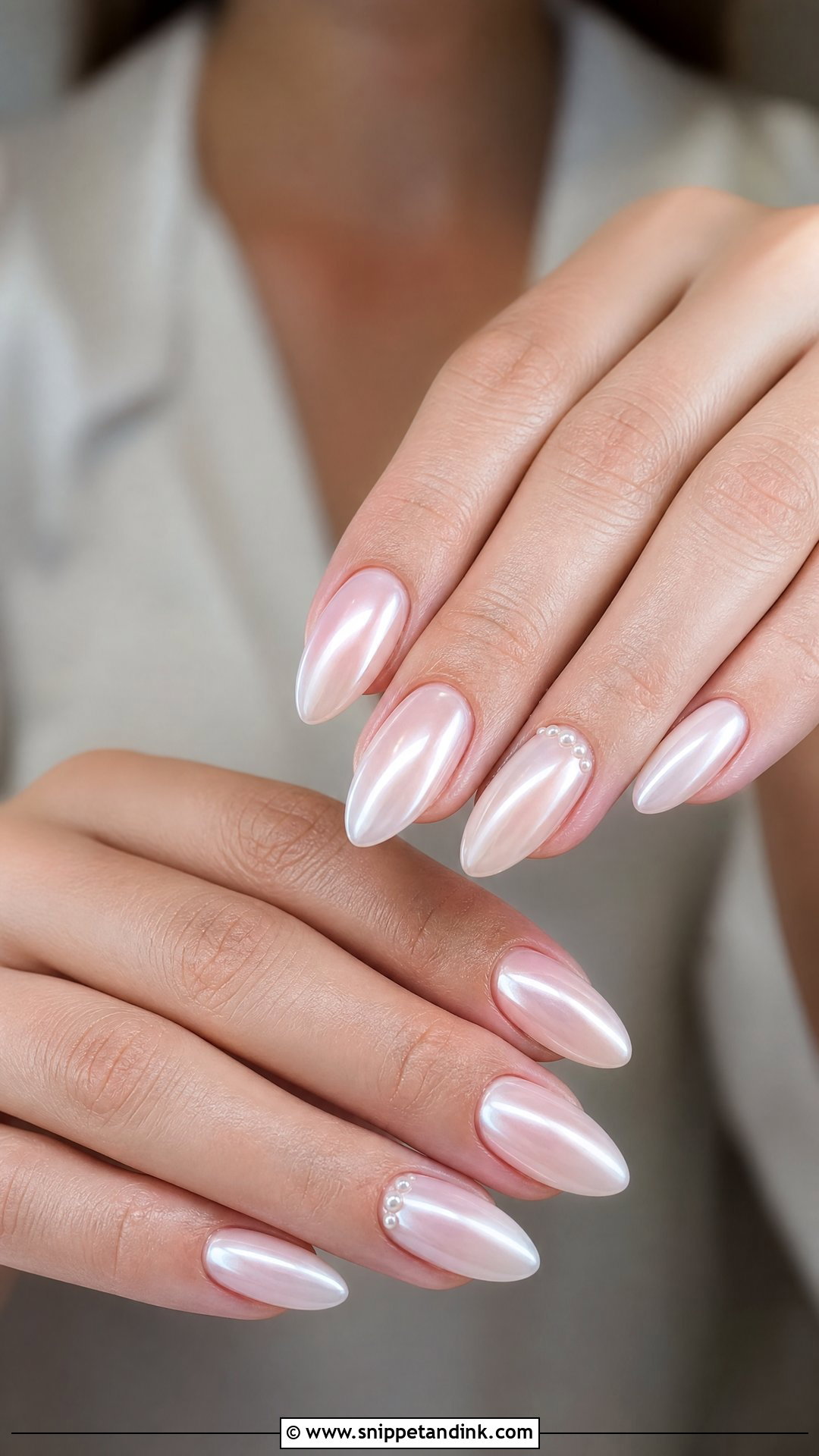 Pearl Chrome Wedding Nails - Snippet and Ink - 25 Unique Wedding Nails