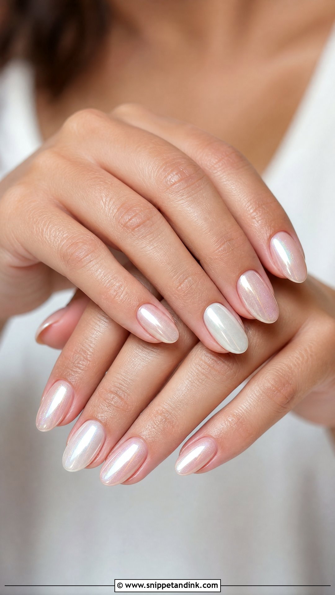 Pearl Chrome Wedding Nails - Snippet and Ink - 25 Unique Wedding Nails for Bride