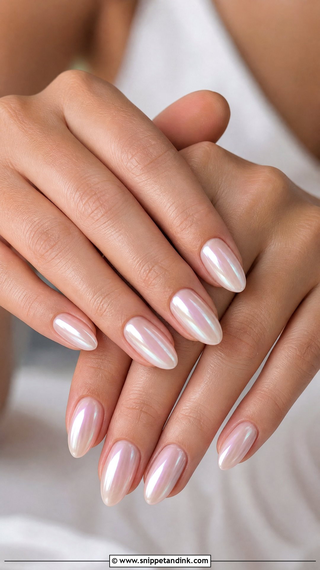 Pearl Chrome Wedding Nails - Snippet and Ink - 25 Wedding Nail Designs