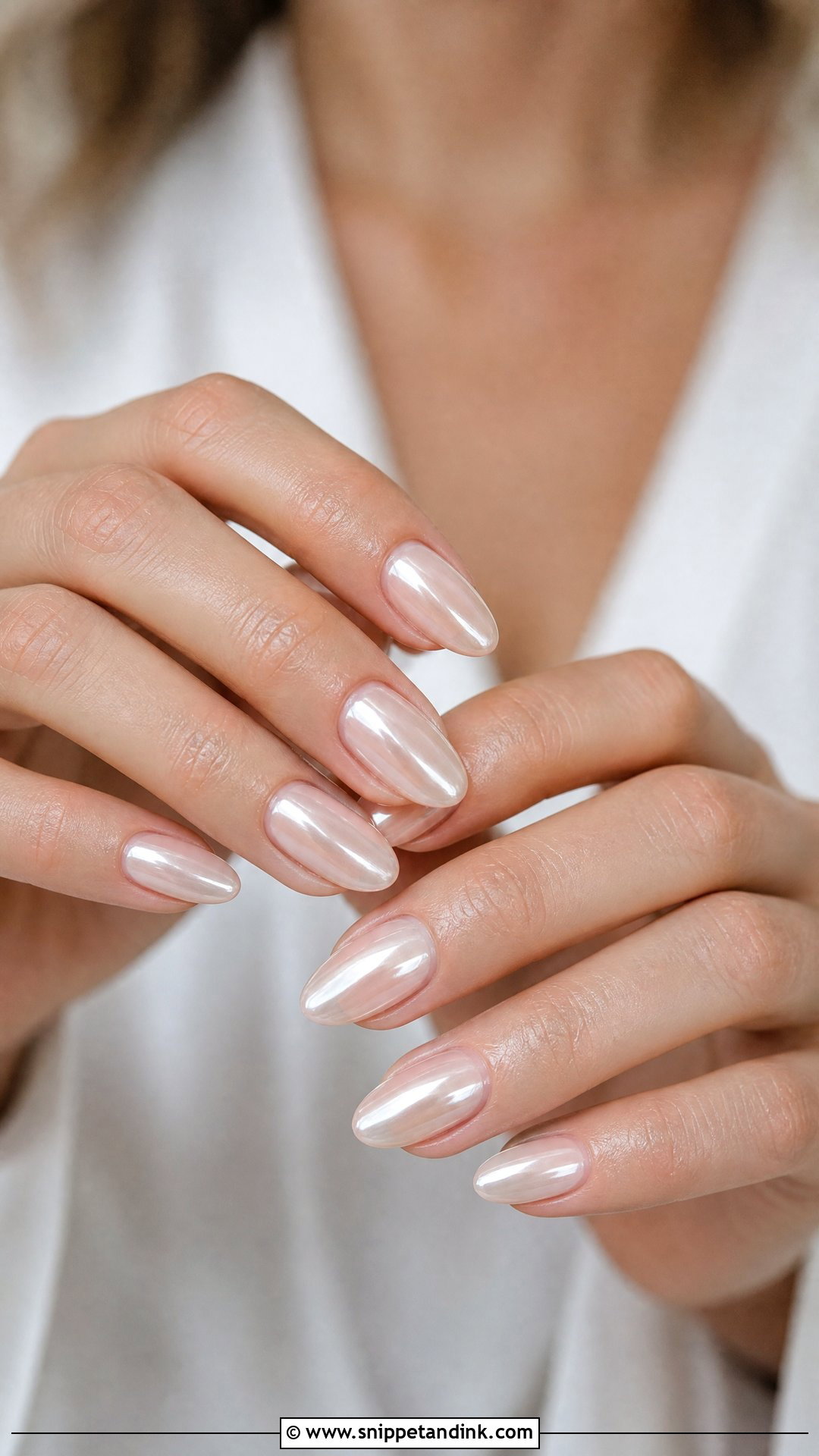 Pearl Chrome Wedding Nails - Snippet and Ink - 25 Wedding Nails Inspiration