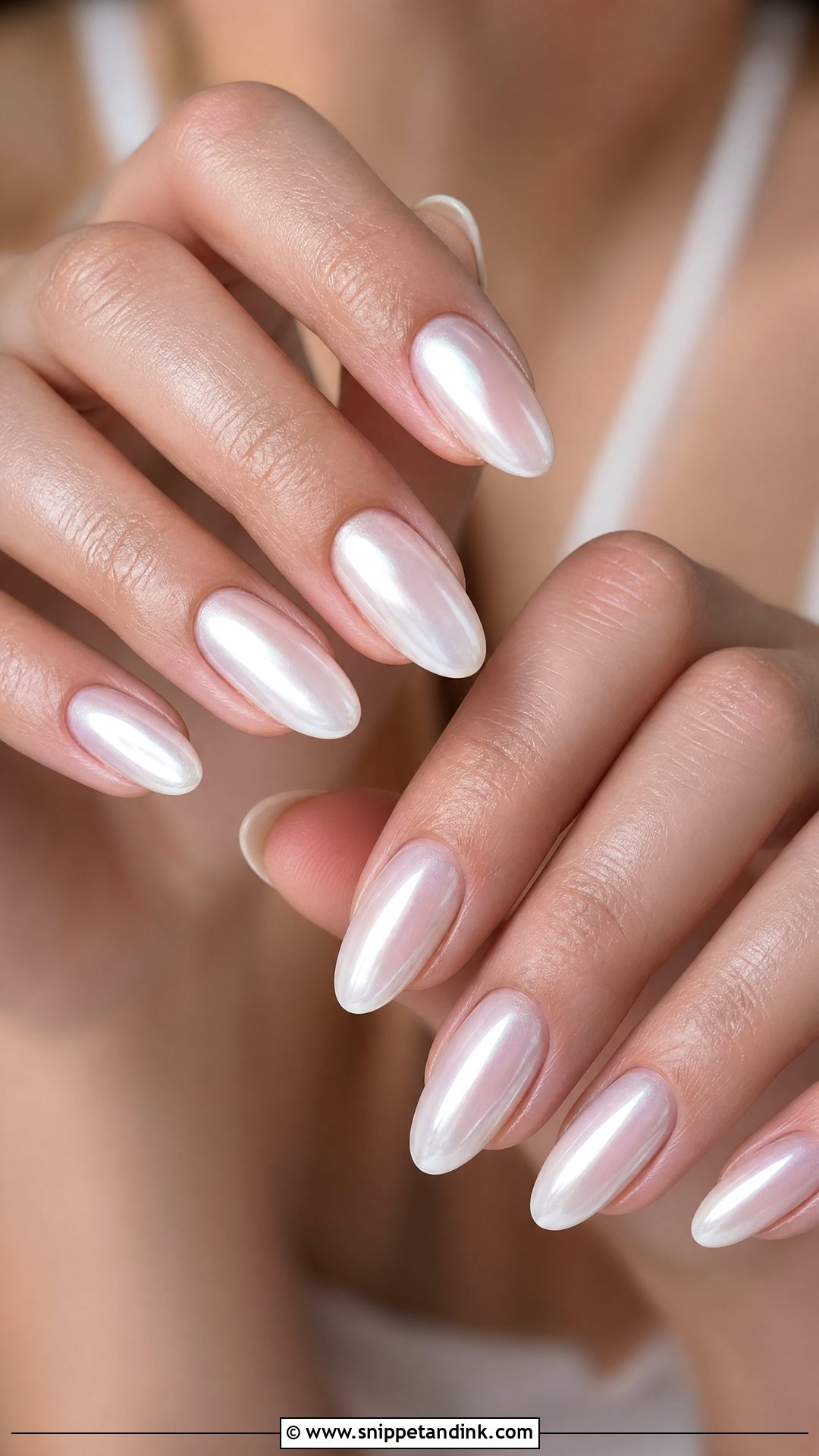 Pearl Chrome Wedding Nails - Snippet and Ink - 25 Wedding Nail Designs for Bride