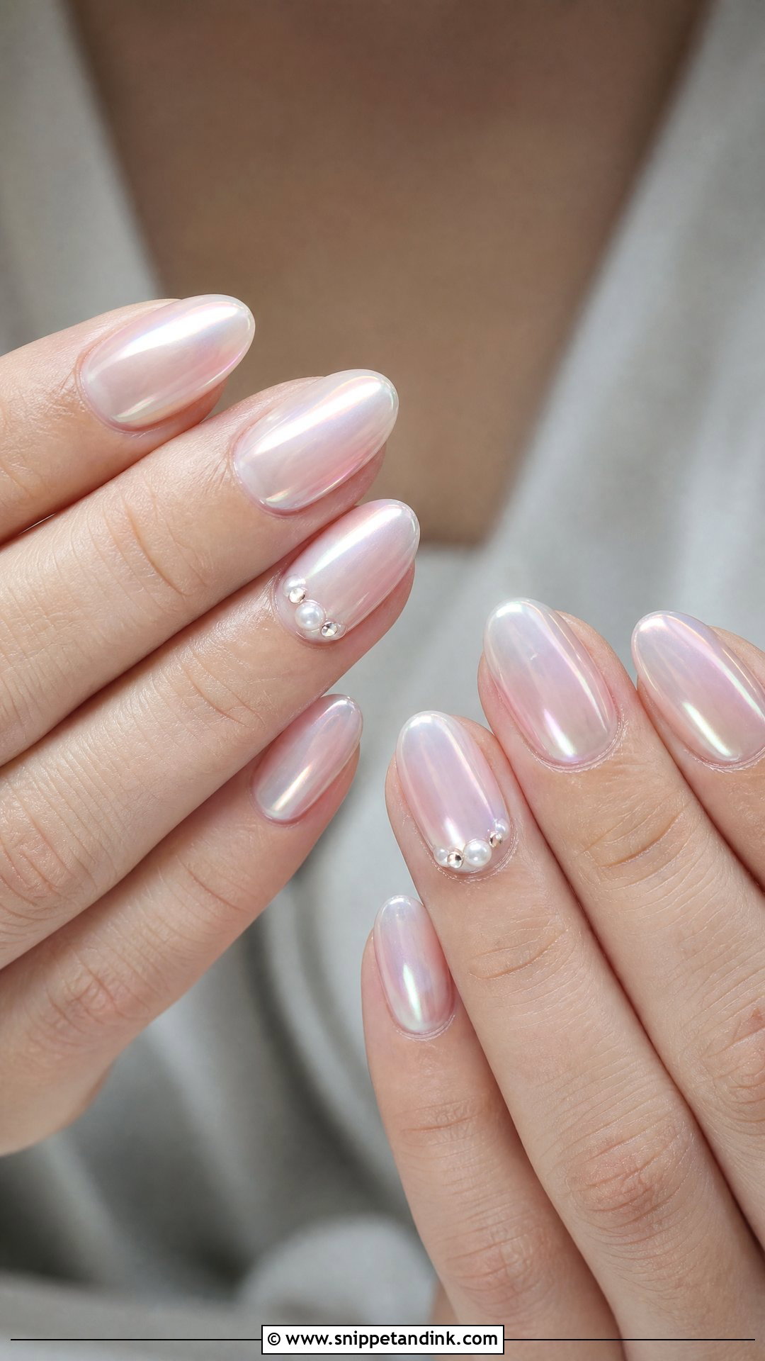 Pearl Chrome Wedding Nails - Snippet and Ink - 25 Wedding Nails with Pearls