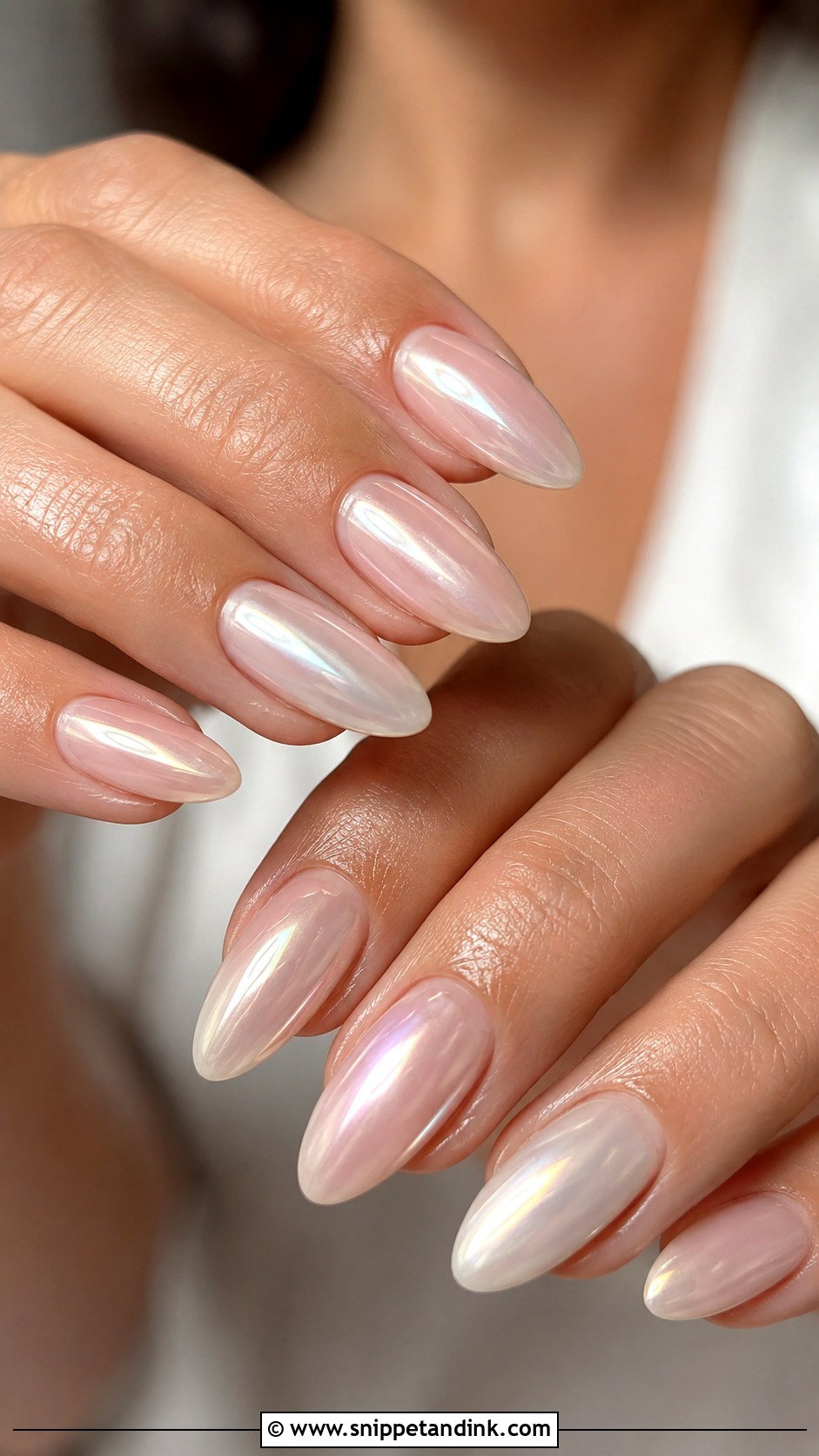 Pearl Chrome Wedding Nails - Snippet and Ink - 30 Best Wedding Nails Brides