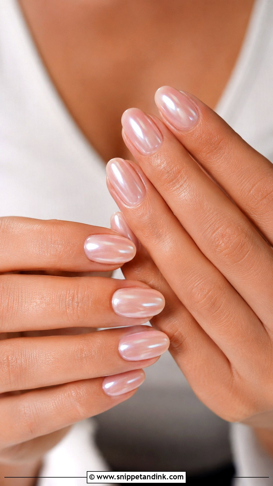 Pearl Chrome Wedding Nails - Snippet and Ink - 30 Elegant Nail Art Wedding Ideas