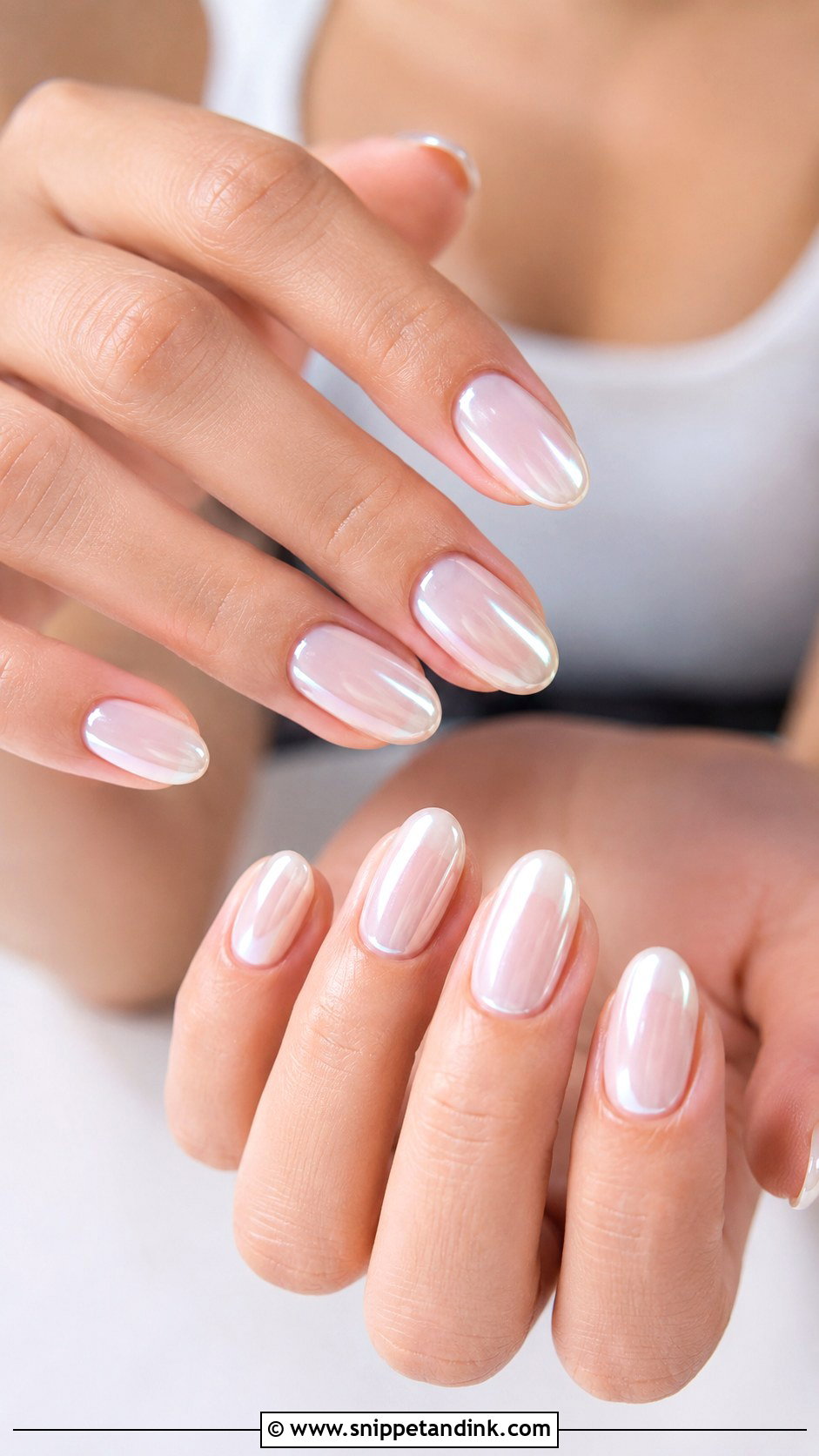Pearl Chrome Wedding Nails - Snippet and Ink - 30 Simple Wedding Nails