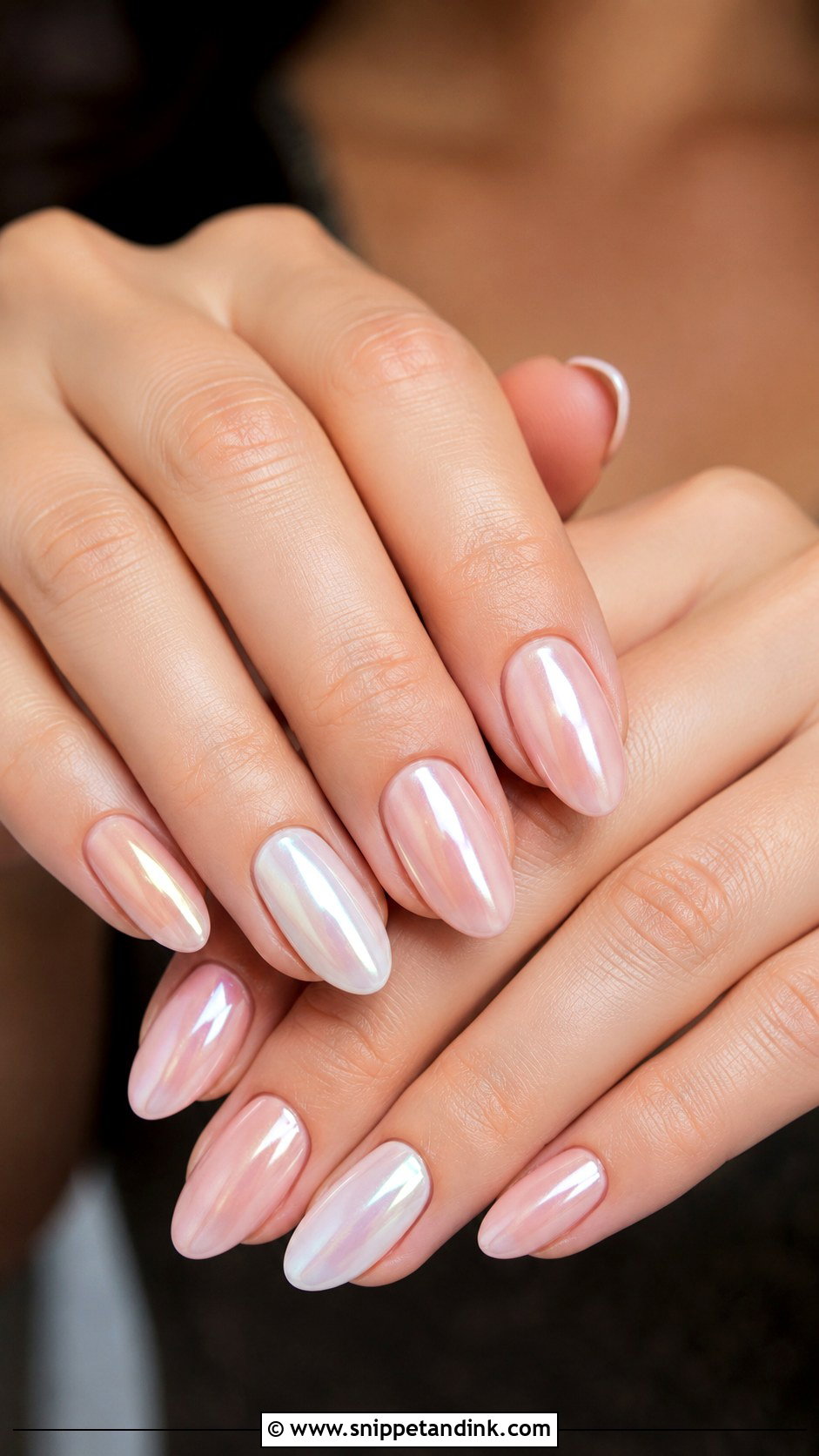 Pearl Chrome Wedding Nails - Snippet and Ink - 30 Wedding Day Nails for Bride
