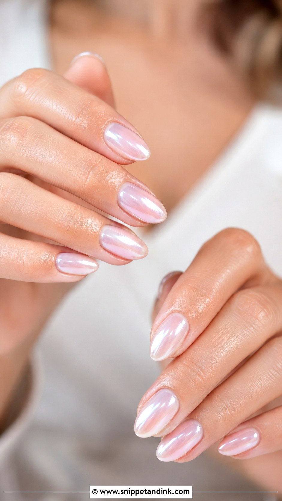 Pearl Chrome Wedding Nails - Snippet and Ink - 30 Wedding Nails Ideas