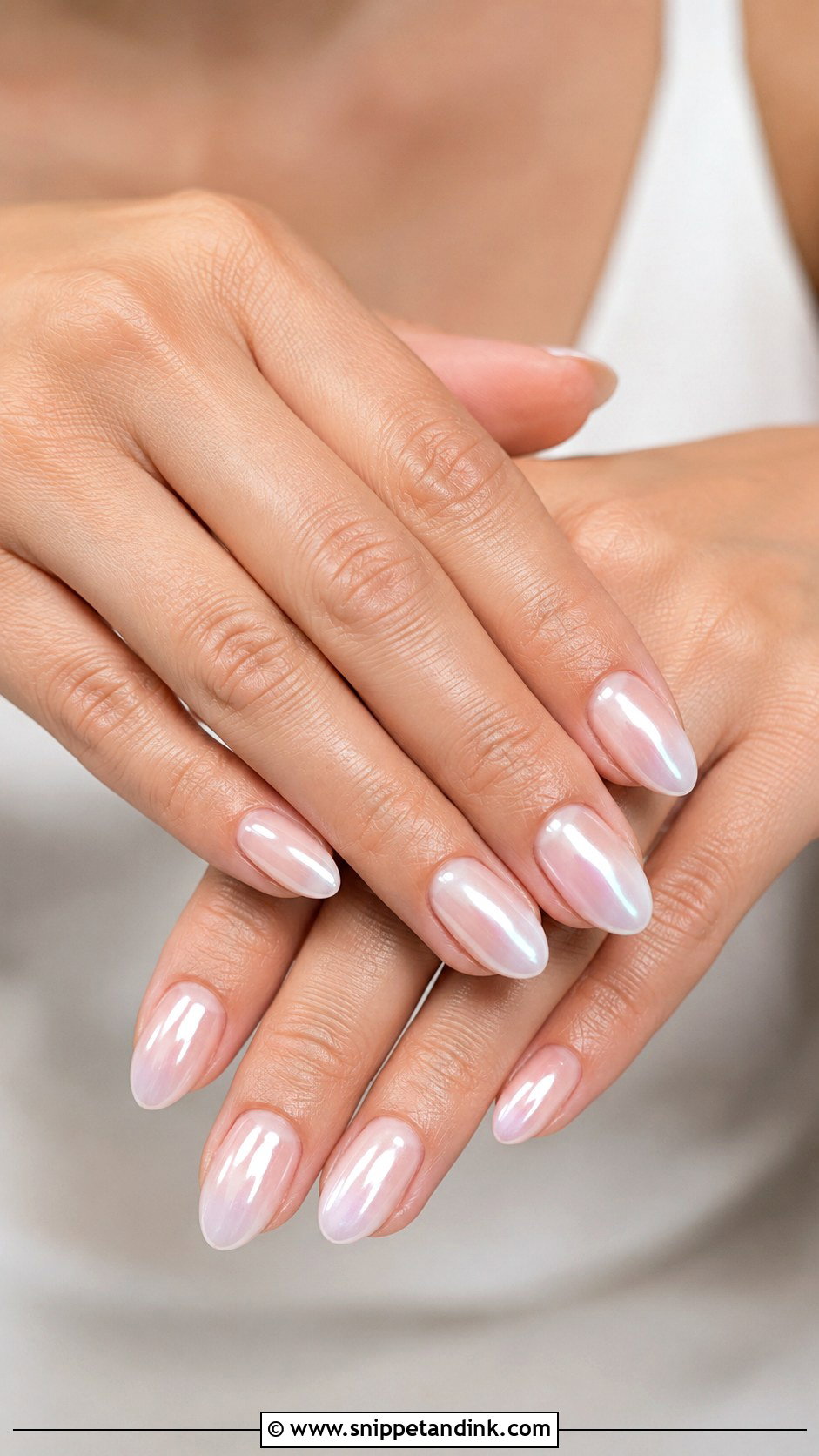 Pearl Chrome Wedding Nails - Snippet and Ink - 20 Classy Bridal Sparkle Wedding Nails for Bride
