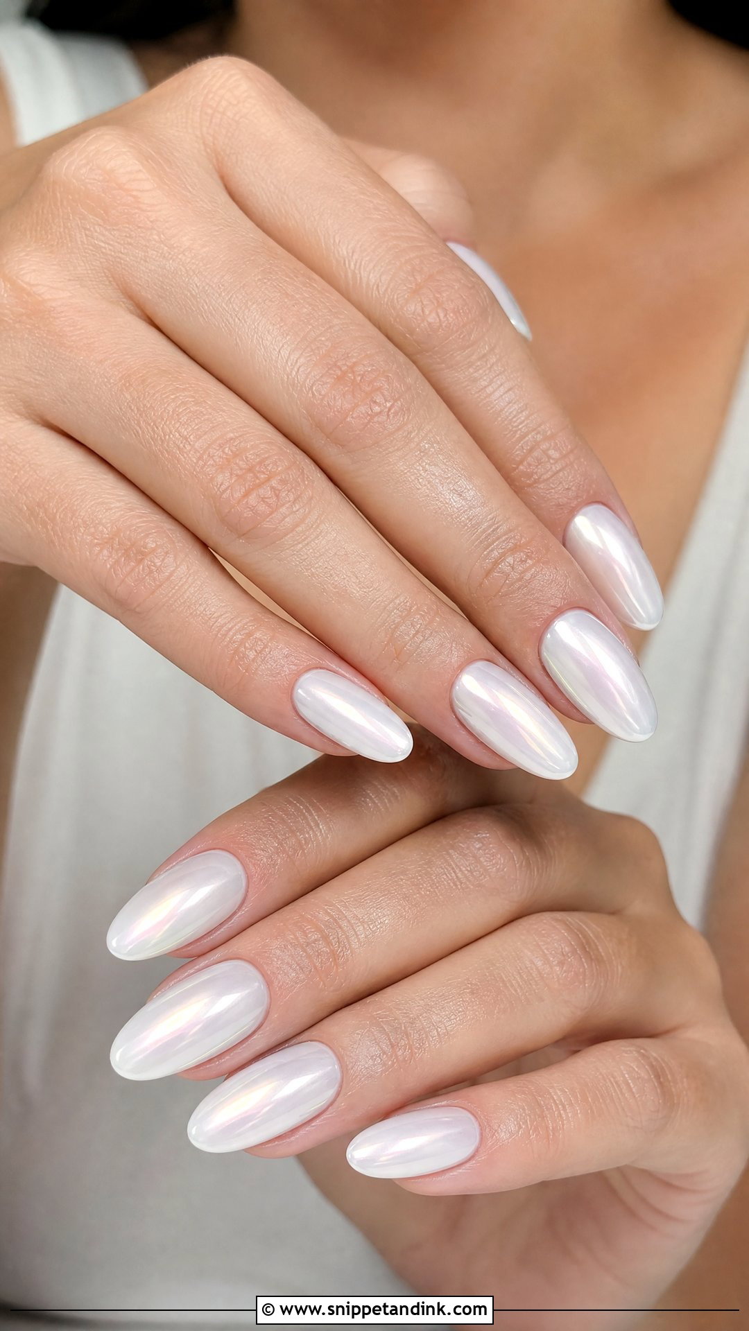 Pearl Chrome Wedding Nails - Snippet and Ink - 35 Wedding Nails