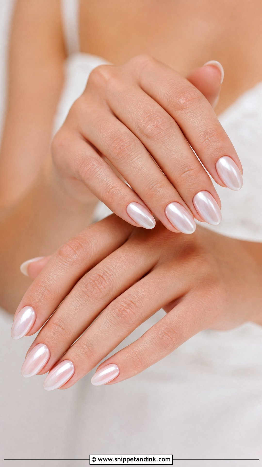 Pearl Chrome Wedding Nails - Snippet and Ink - 35 Wedding Nails for Bride