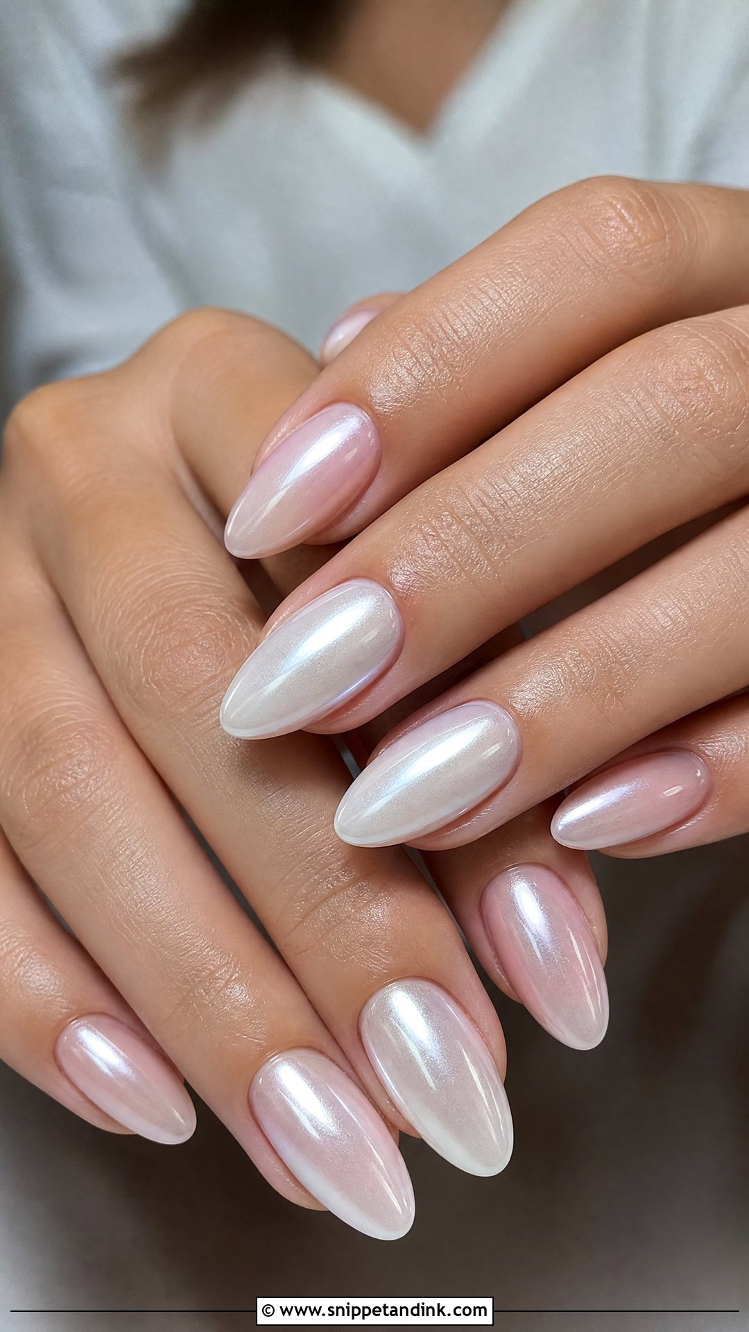 Pearl Chrome Wedding Nails - Snippet and Ink - 35 Wedding Nails Design