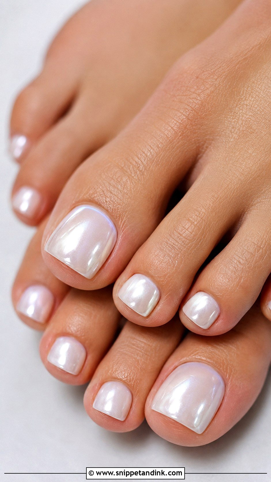 Pearl Chrome Wedding Pedicure - Snippet and Ink - 20 Wedding Pedicure for Bride Ideas