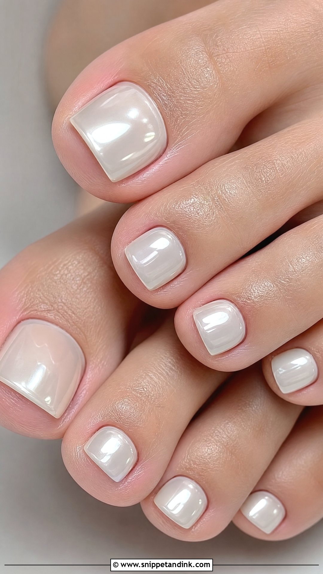 Pearl Chrome Wedding Toe Nails - Snippet and Ink - 25 Wedding Toe Nails for Bride