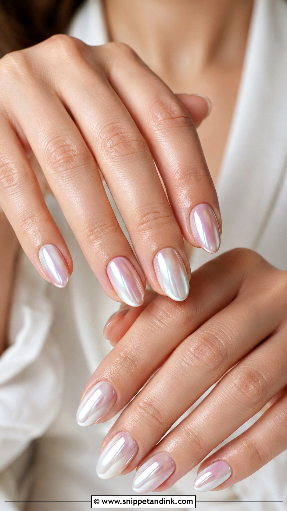 Pearl Chrome Winter Bridal Nails - Snippet and Ink - 20 Winter Bridal Nails