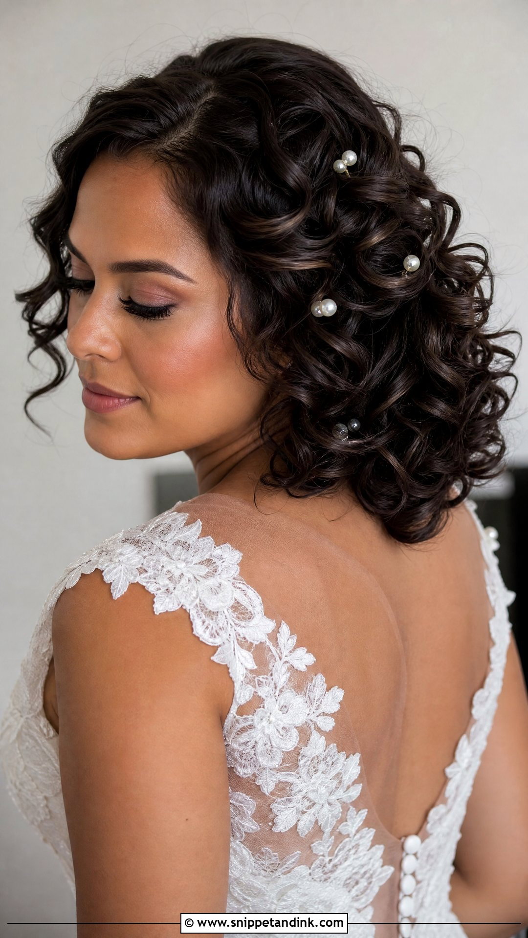 Pearl Curly Wedding Hairstyle - Snippet and Ink - 20 Wedding Hairstyles Pearls