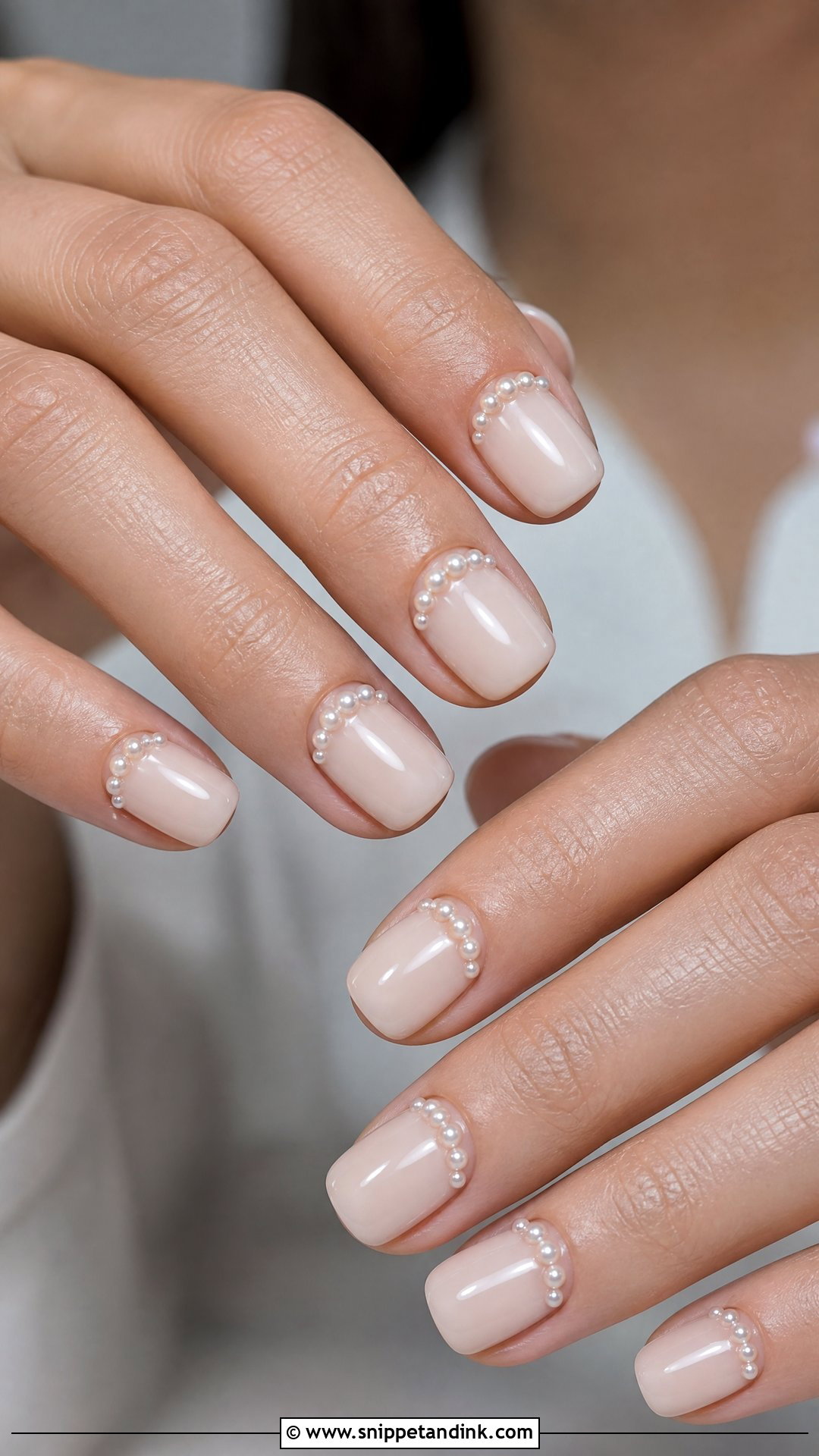 Pearl Cuticle Wedding Nails - Snippet and Ink - 25 Wedding Nails with Pearls
