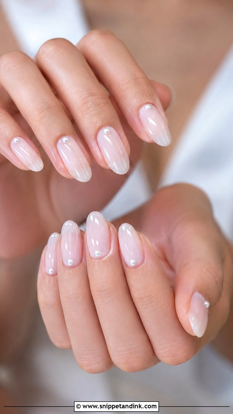Pearl Detail Bridal Nails - Snippet and Ink - 20 Elegant Bridal Wedding Nails for Bride