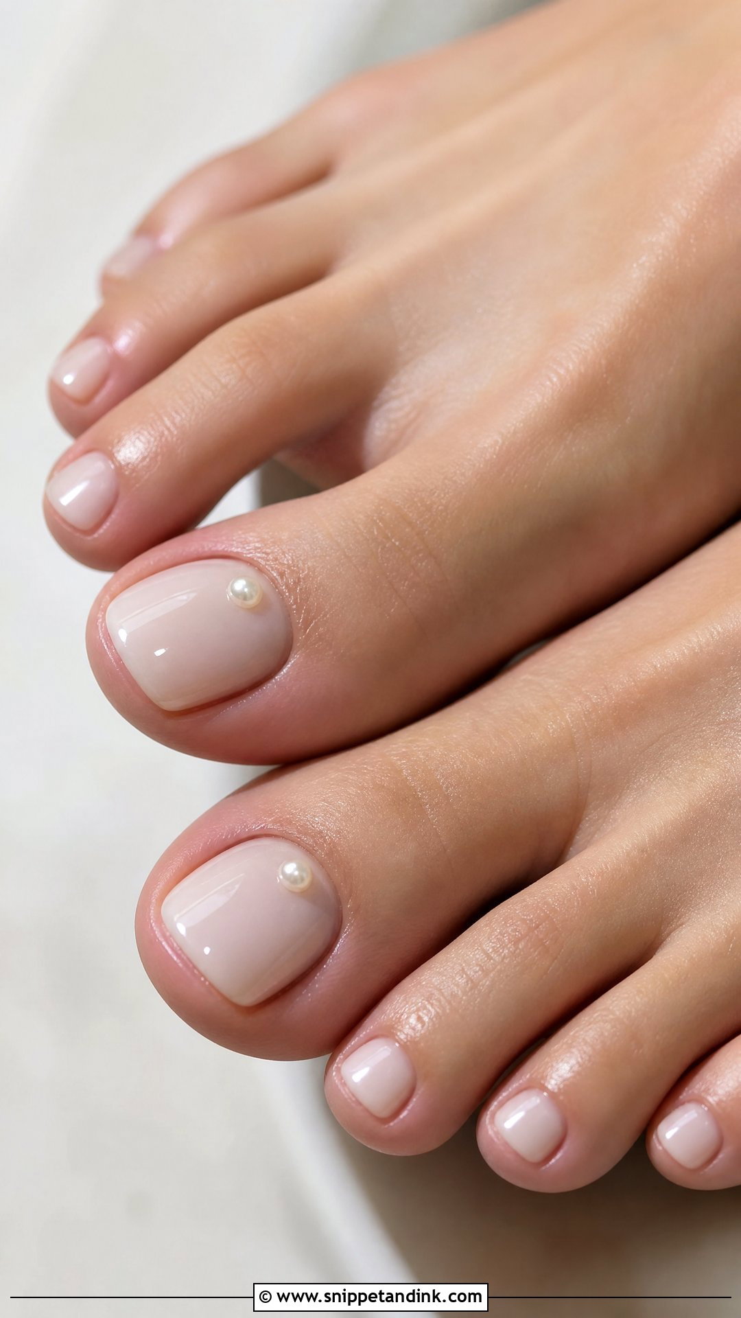 Pearl Detail Bridal Toe Nails - Snippet and Ink - 25 Bridal Toe Nails