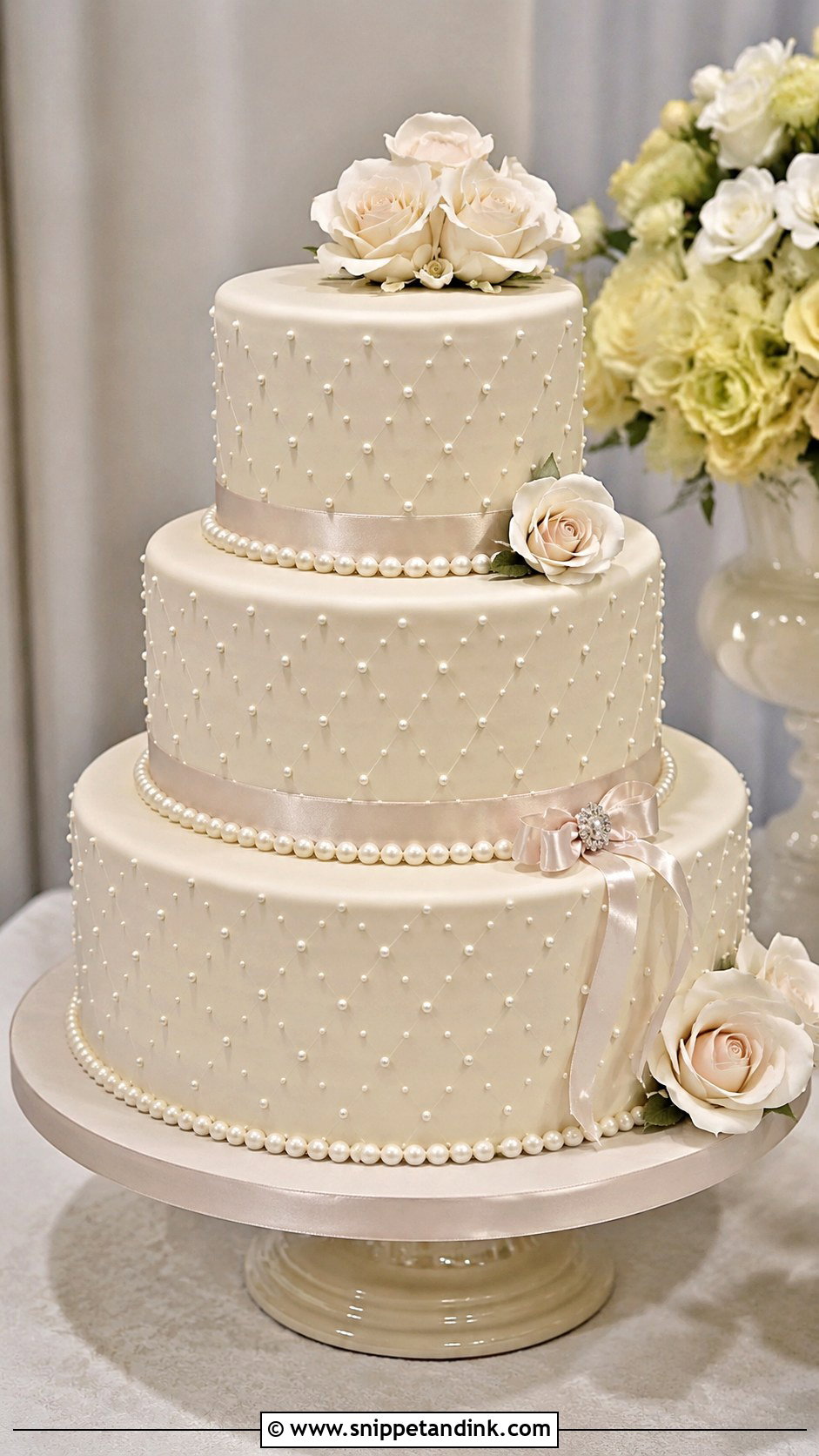 Pearl Dummy Wedding Cake - Snippet and Ink - 20 Dummy Cake Designs for Wedding