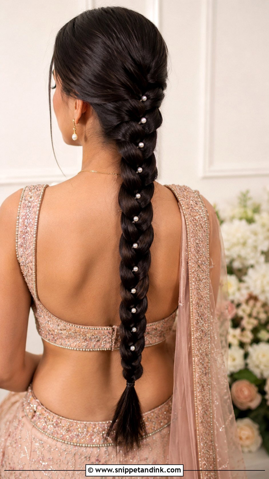 Pearl Embellished Braid - Snippet and Ink - 20 Simple Hairstyles for Indian Wedding