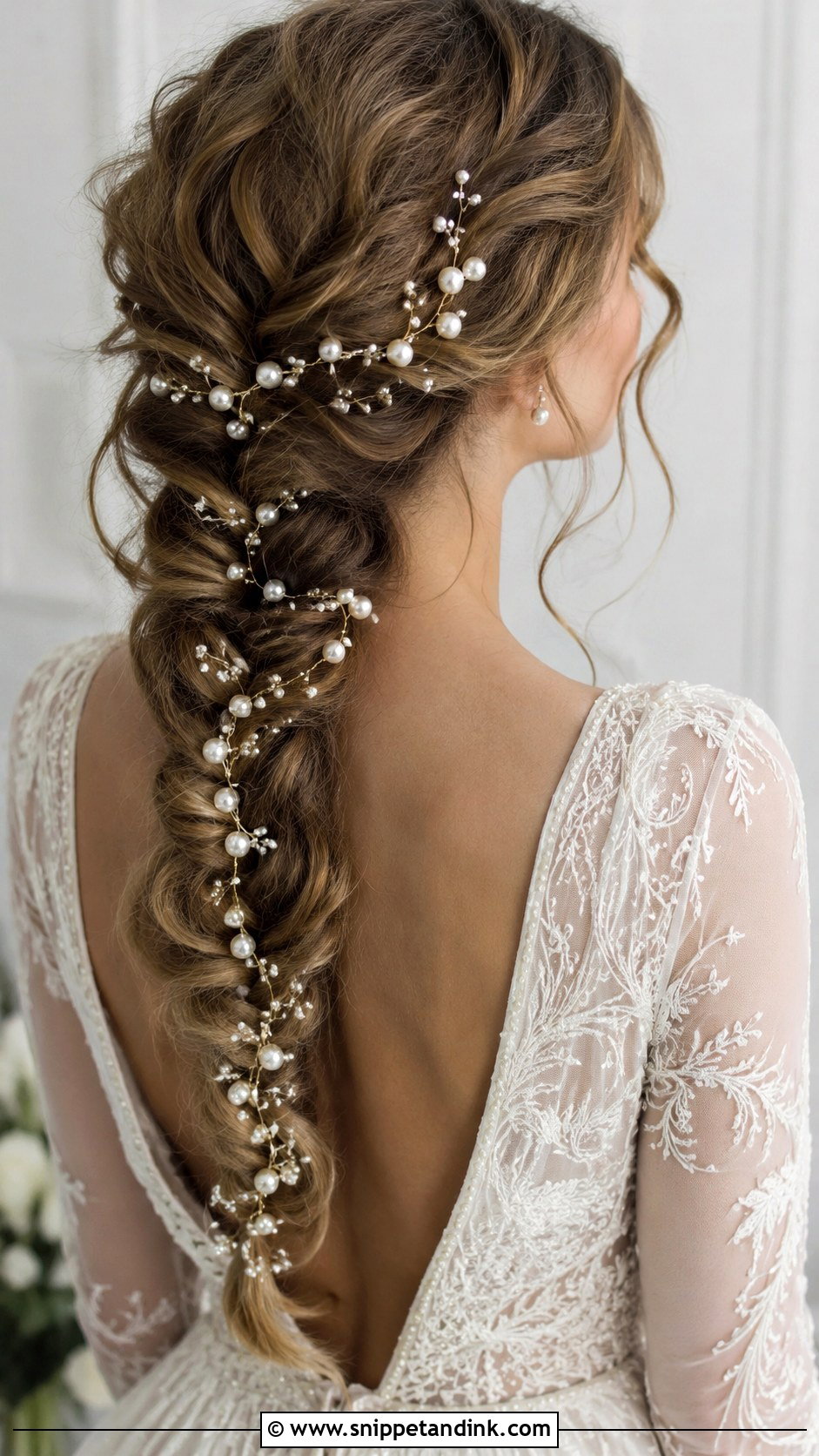 Pearl Embellished Braid - Snippet and Ink - 25 Braided Wedding Hair Ideas