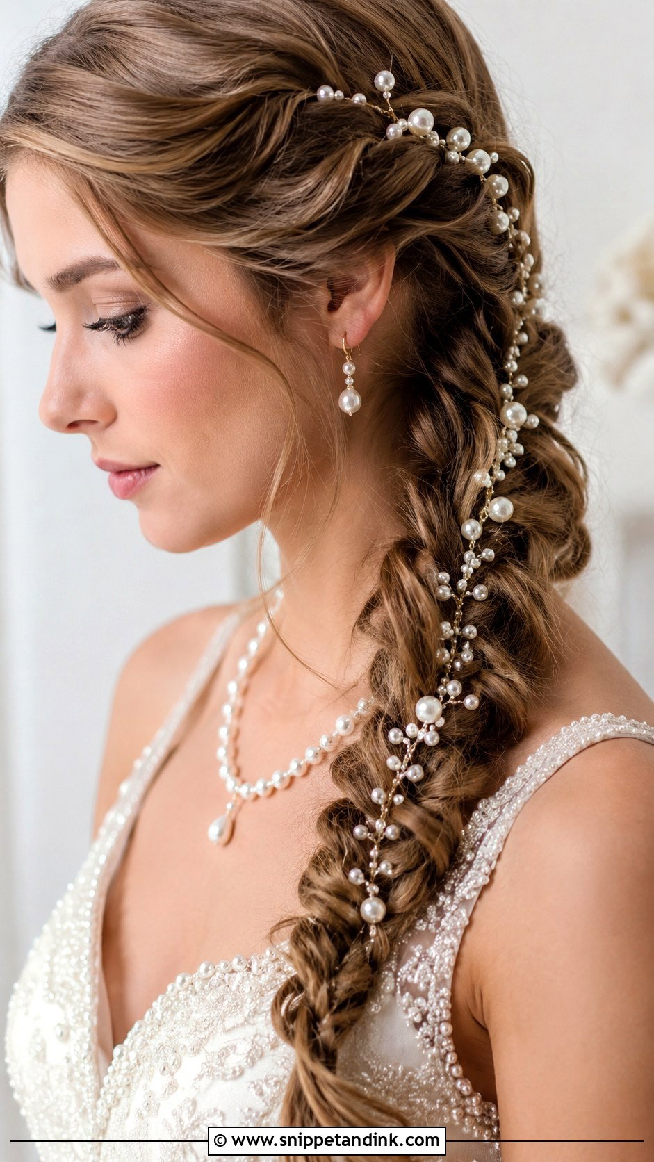 Pearl Embellished Braid - Snippet and Ink - 25 Bridal Hairstyles with Braids