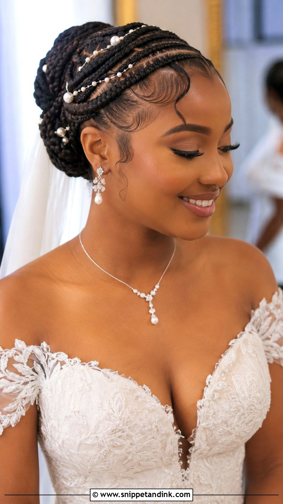 Pearl Embellished Braids - Snippet and Ink - 20 Braids Wedding Hairstyles Black Women