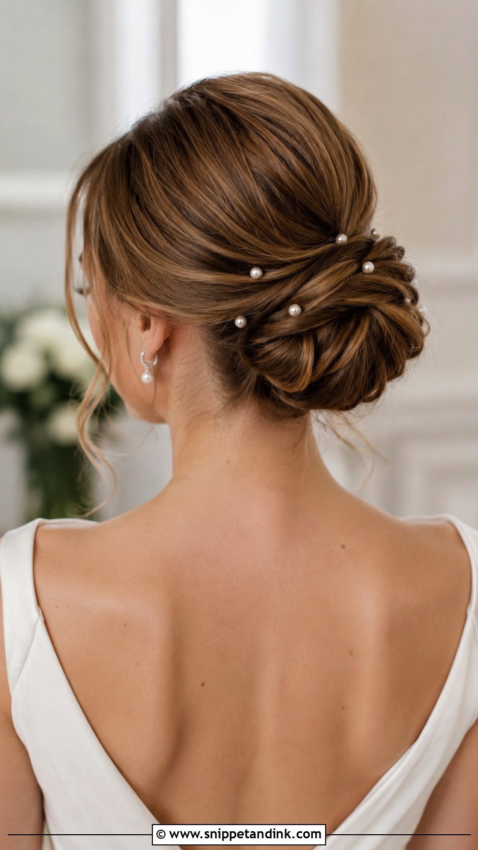 Pearl Embellished Bridal Bun - Snippet and Ink - 30 Brides Hairstyles