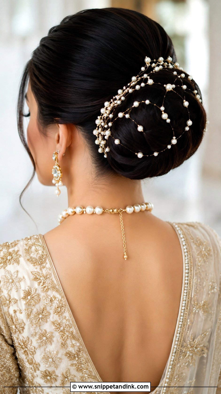 Pearl Embellished Bridal Juda - Snippet and Ink - 25 Bridal Juda Hairstyles