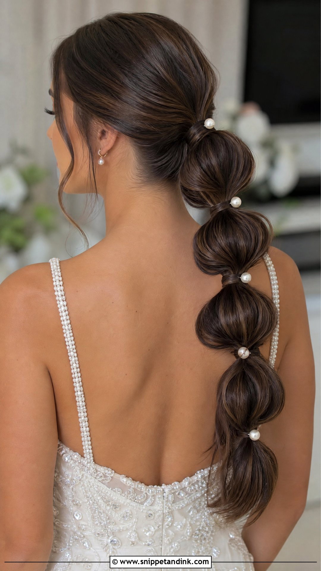 Pearl Embellished Bubble Braid - Snippet and Ink - 20 Pearls in Hair Wedding Ideas