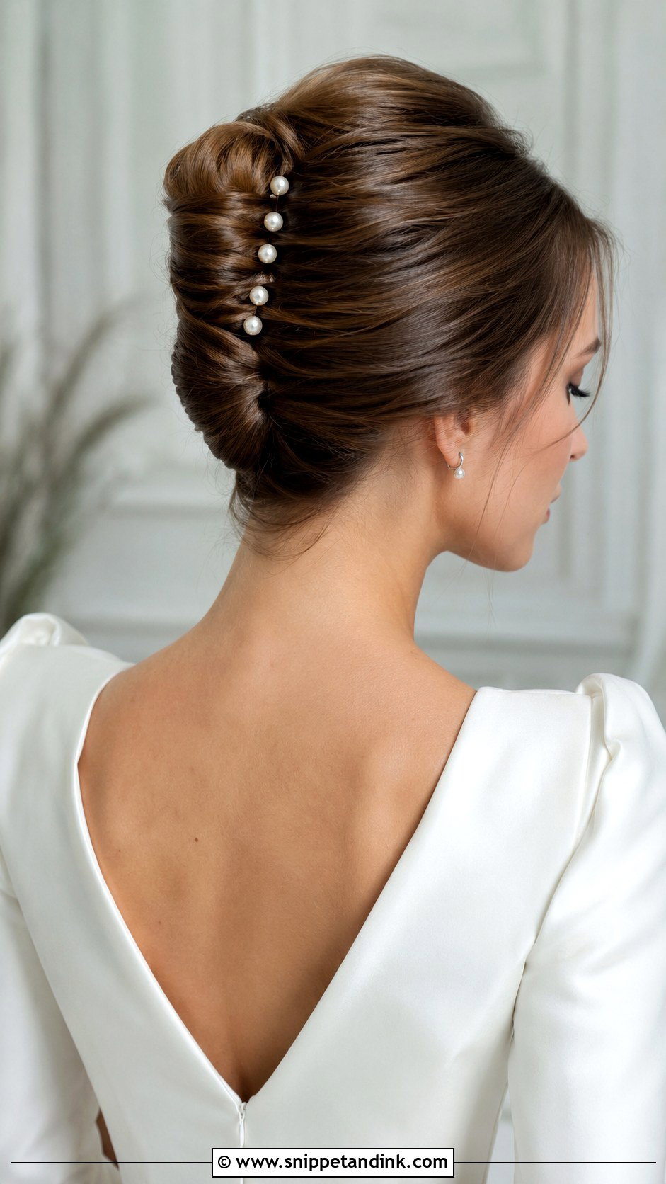 Pearl Embellished French Twist - Snippet and Ink - 20 Pearl Wedding Hair Ideas
