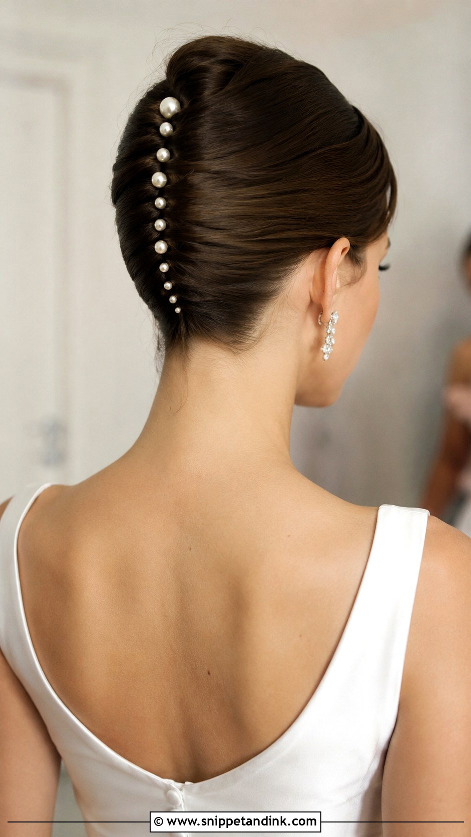 Pearl Embellished French Twist - Snippet and Ink - 20 Pearl Bridal Hair Ideas