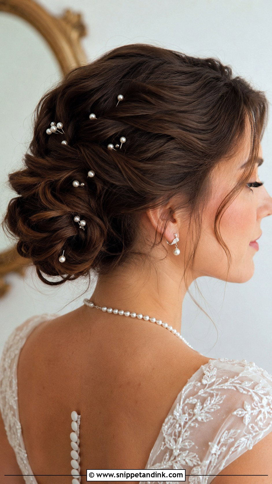 Pearl Embellished Updo - Snippet and Ink - 20 Bridal Long Hairstyles