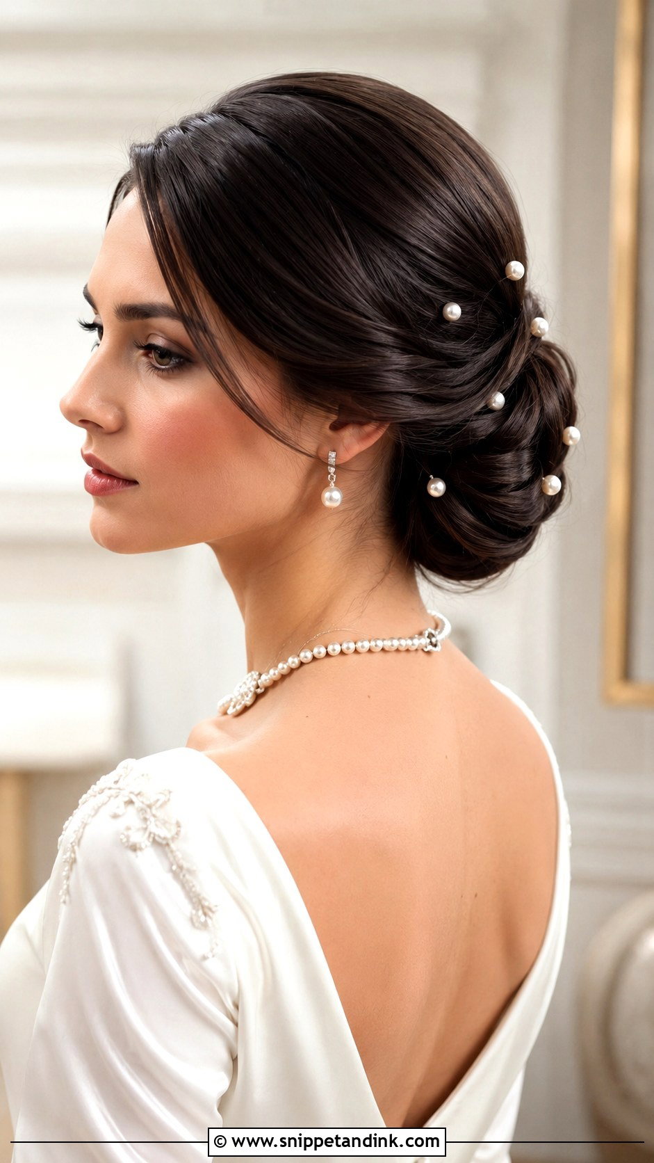 Pearl Embellished Updo - Snippet and Ink - 25 Long Hairstyles for Wedding