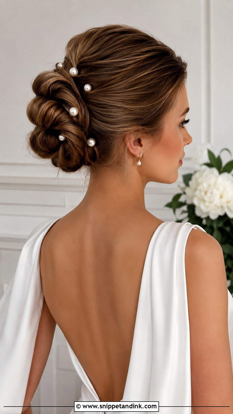 Pearl Embellished Updo - Snippet and Ink - 25 Updo Wedding Hairstyles for Long Hair