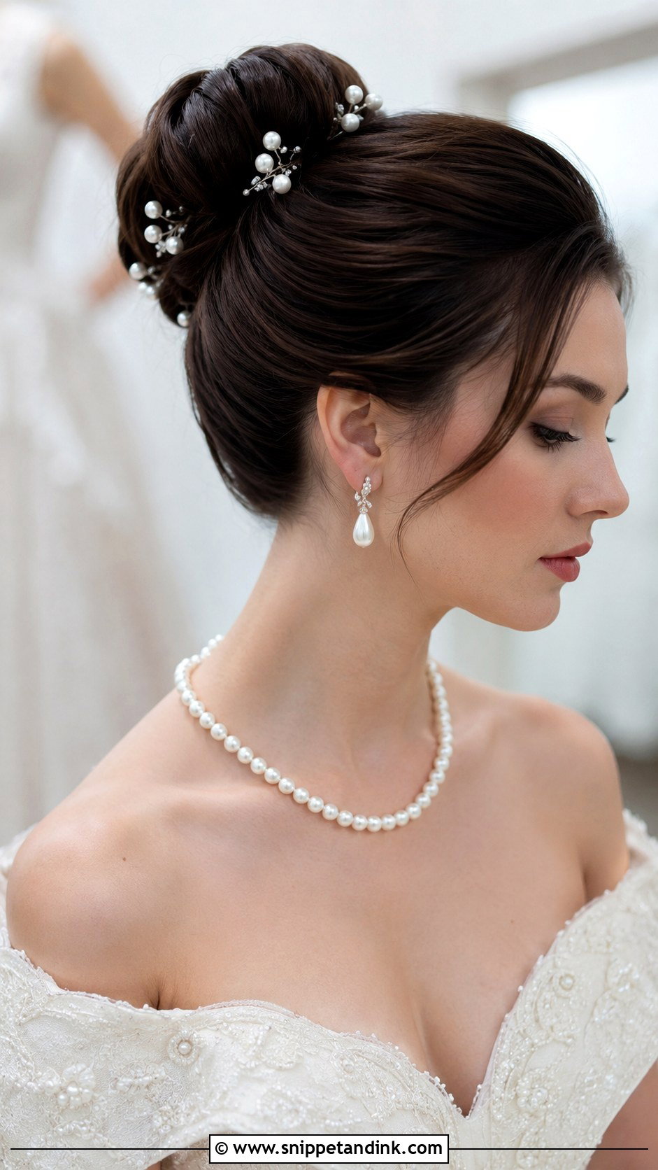Pearl Embellished Updo - Snippet and Ink - 25 Bridal Up Do Ideas