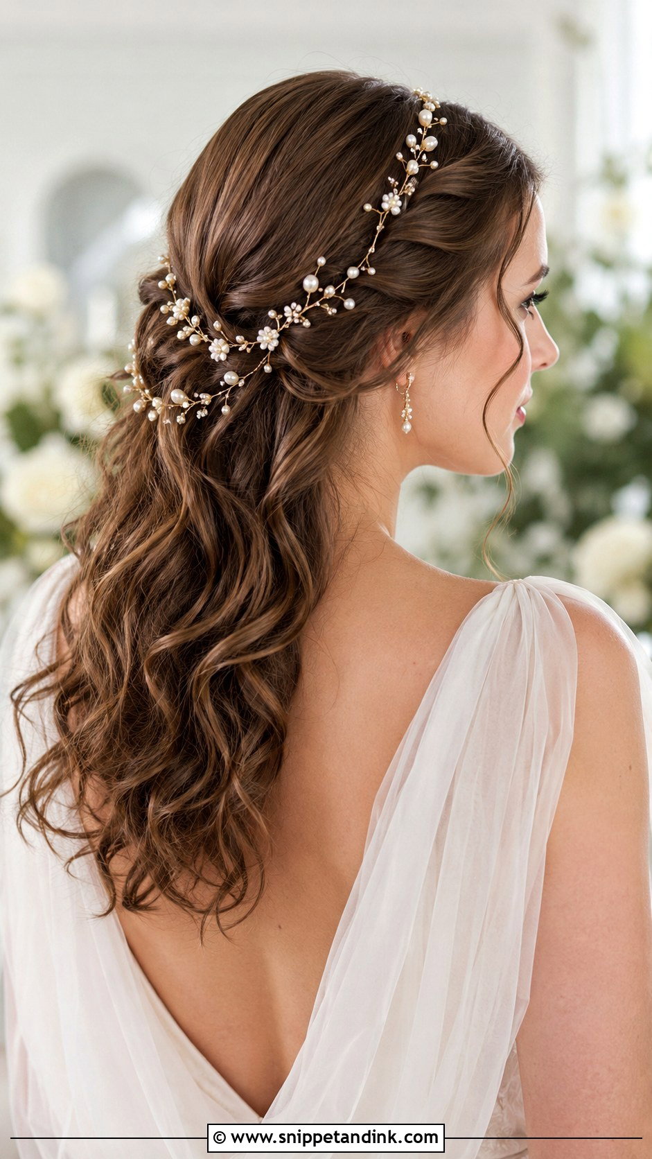 Pearl Flower Hair Vine Wedding Hair - Snippet and Ink - 20 Flower Hair Accessories Wedding Ideas