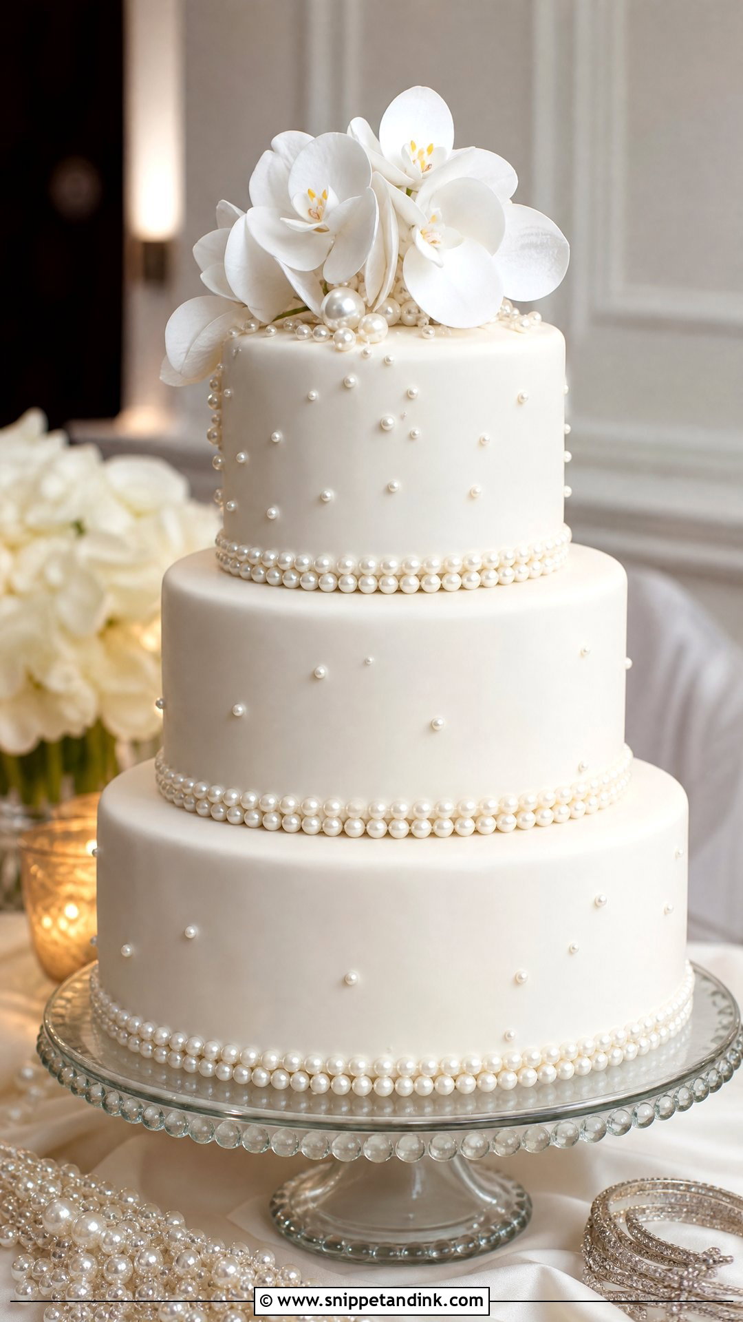 Pearl Fondant Wedding Cake - Snippet and Ink - 35 Fondant Cakes for Wedding