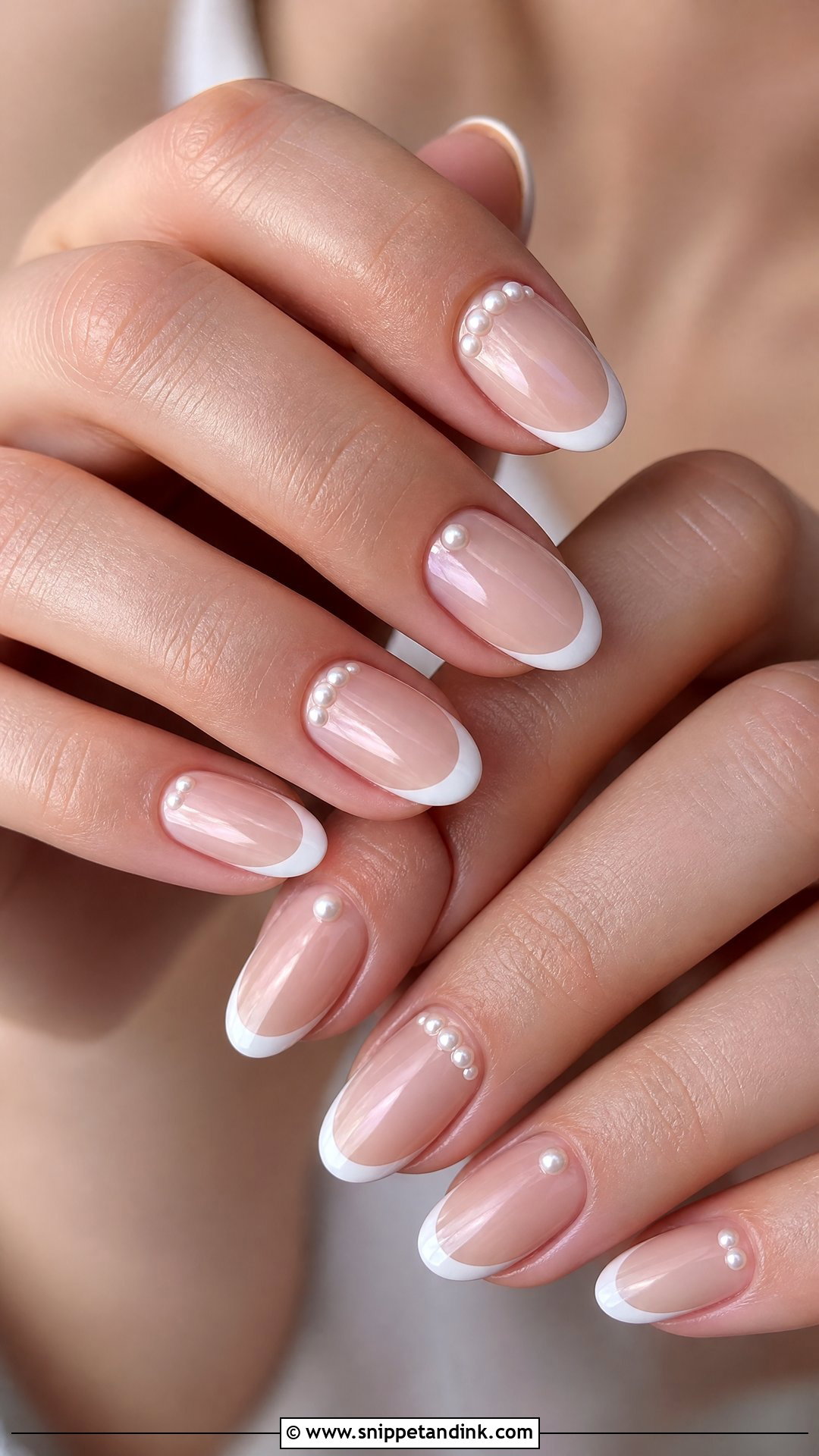 Pearl French Bridal Manicure - Snippet and Ink - 25 Bridal French Manicure Ideas