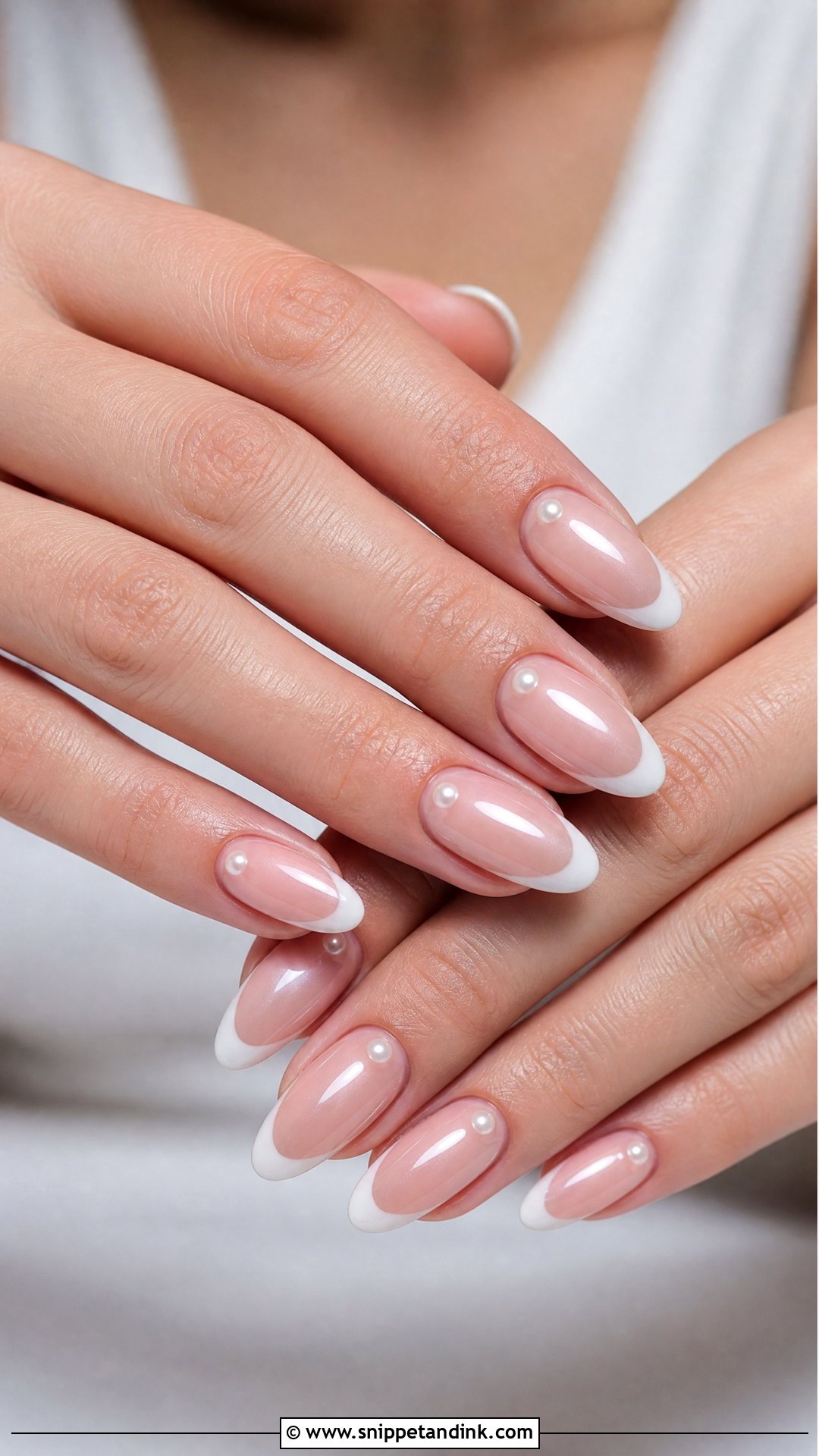 Pearl French Bridal Nails - Snippet and Ink - 25 Fun Bridal Nails