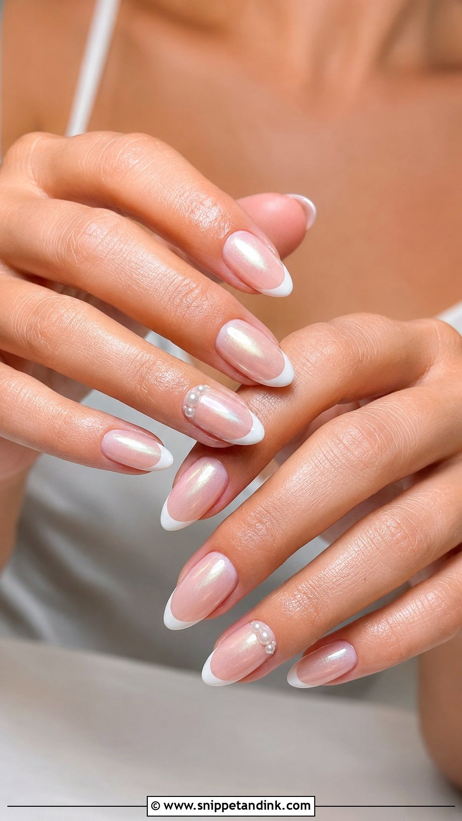 Pearl French Bridal Nails - Snippet and Ink - 20 Pearl Bridal Nails