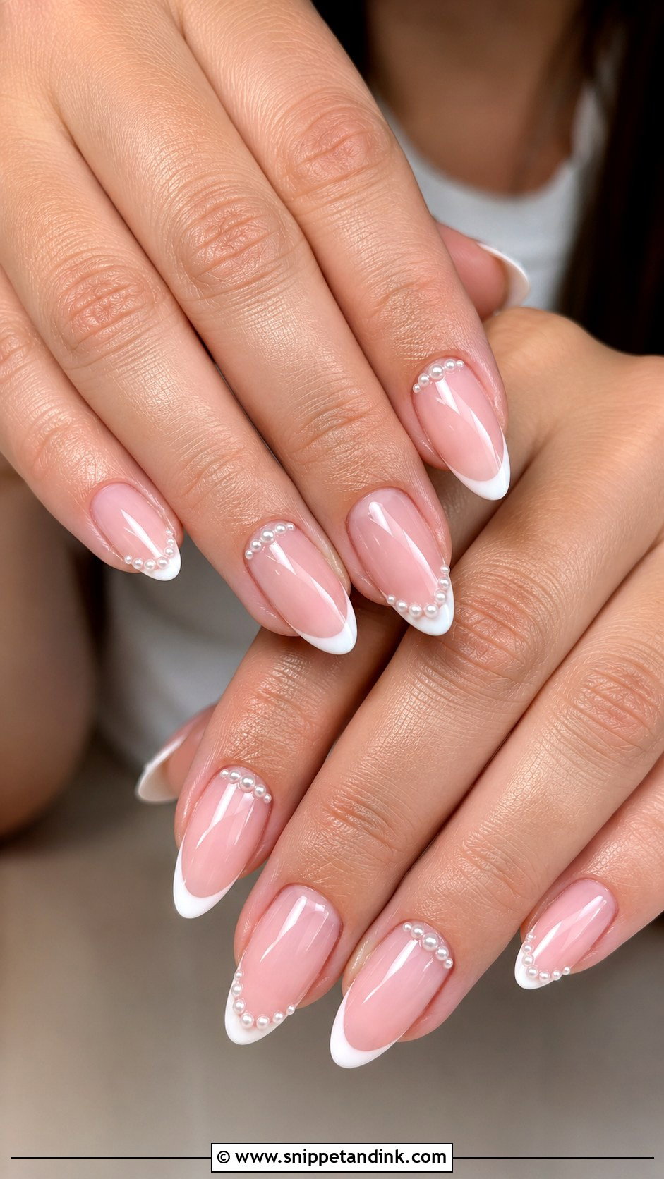 Pearl French Bride Nail Extensions - Snippet and Ink - 20 Bride Nail Extension Designs