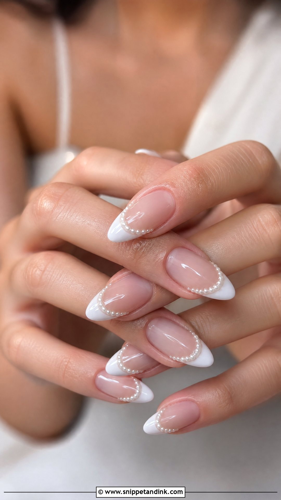 Pearl French Engagement Nails - Snippet and Ink - 25 Fun Engagement Nails