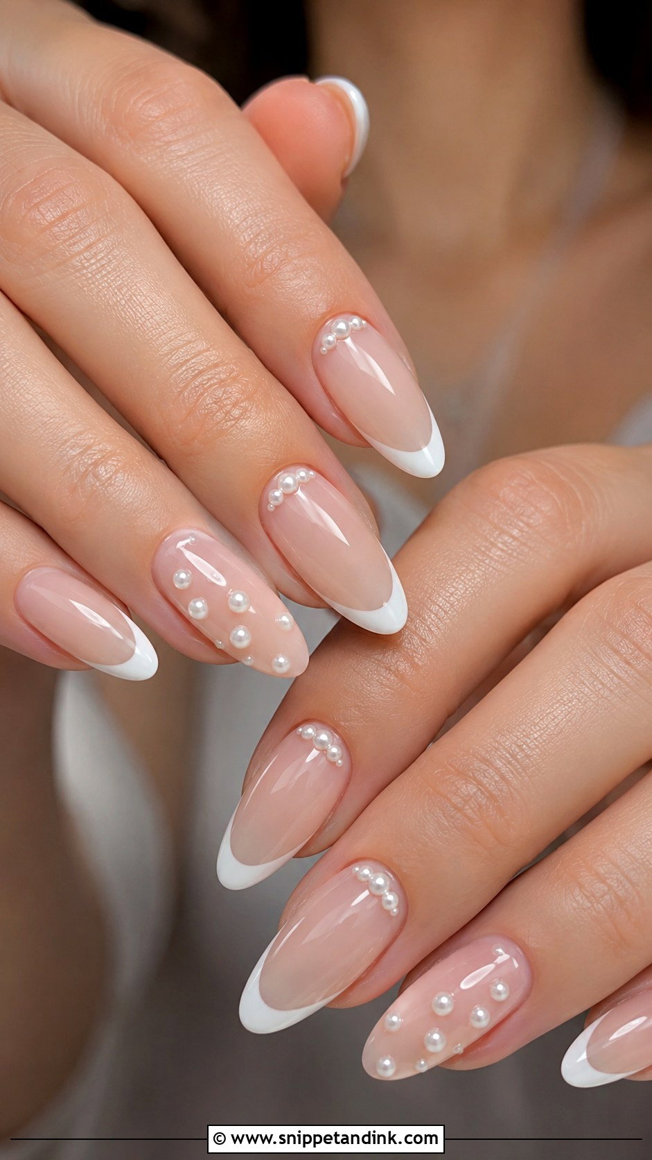 Pearl French Manicure Wedding Nails - Snippet and Ink - 20 French Manicure Wedding Nails