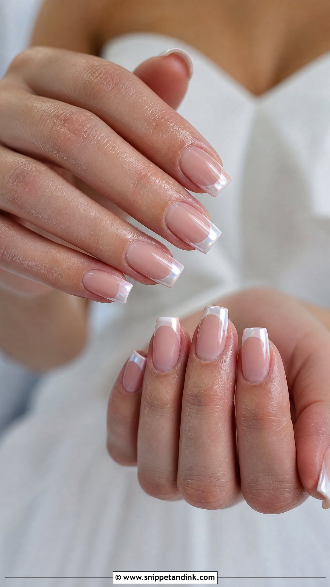 Pearl French Tip Wedding Nails - Snippet and Ink - 25 Pearl Wedding Nails