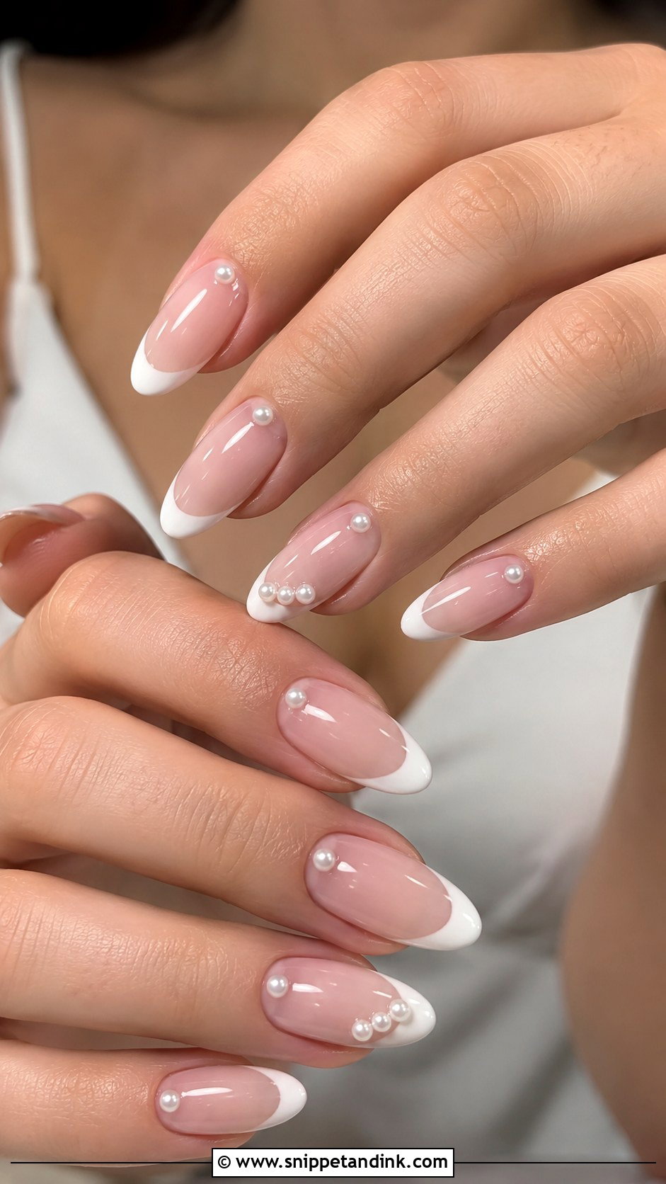 Pearl French Wedding Nails - Snippet and Ink - 20 French Nails for Wedding